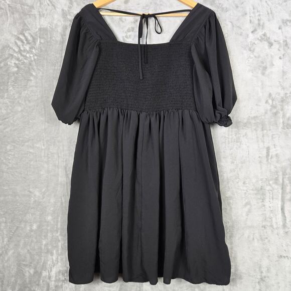 Arula Babydoll Dress Smocked Back Square Neck Puff Sleeve Whimsigoth Size A (1X) - Picture 2 of 13